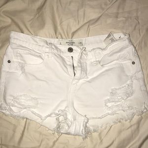 White High Waisted Shorts